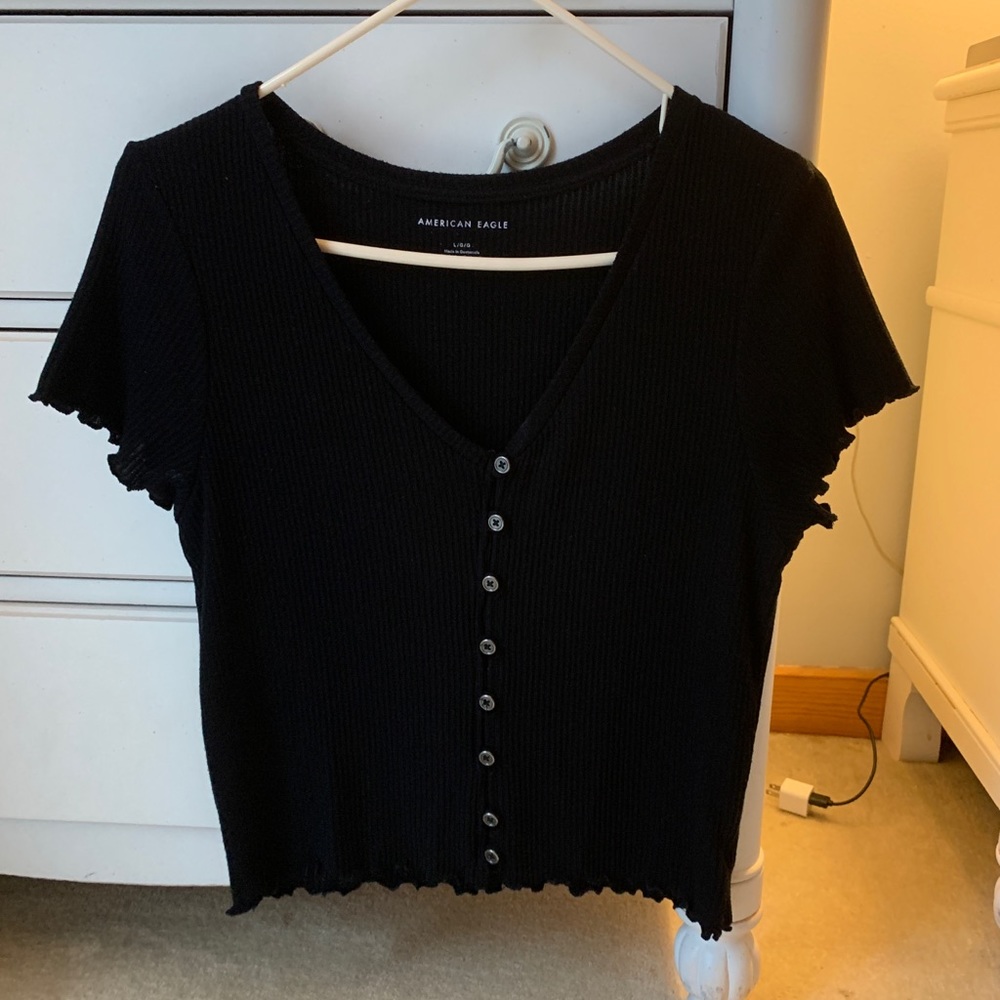 american eagle black crop top
